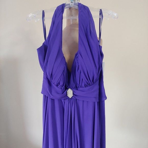 (4) NWT Wow Plus Size Long Gown Style #2431 in PURPLE - Picture 4 of 5